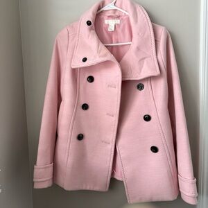 H&M Pink Double-Breasted Peacoat US 4